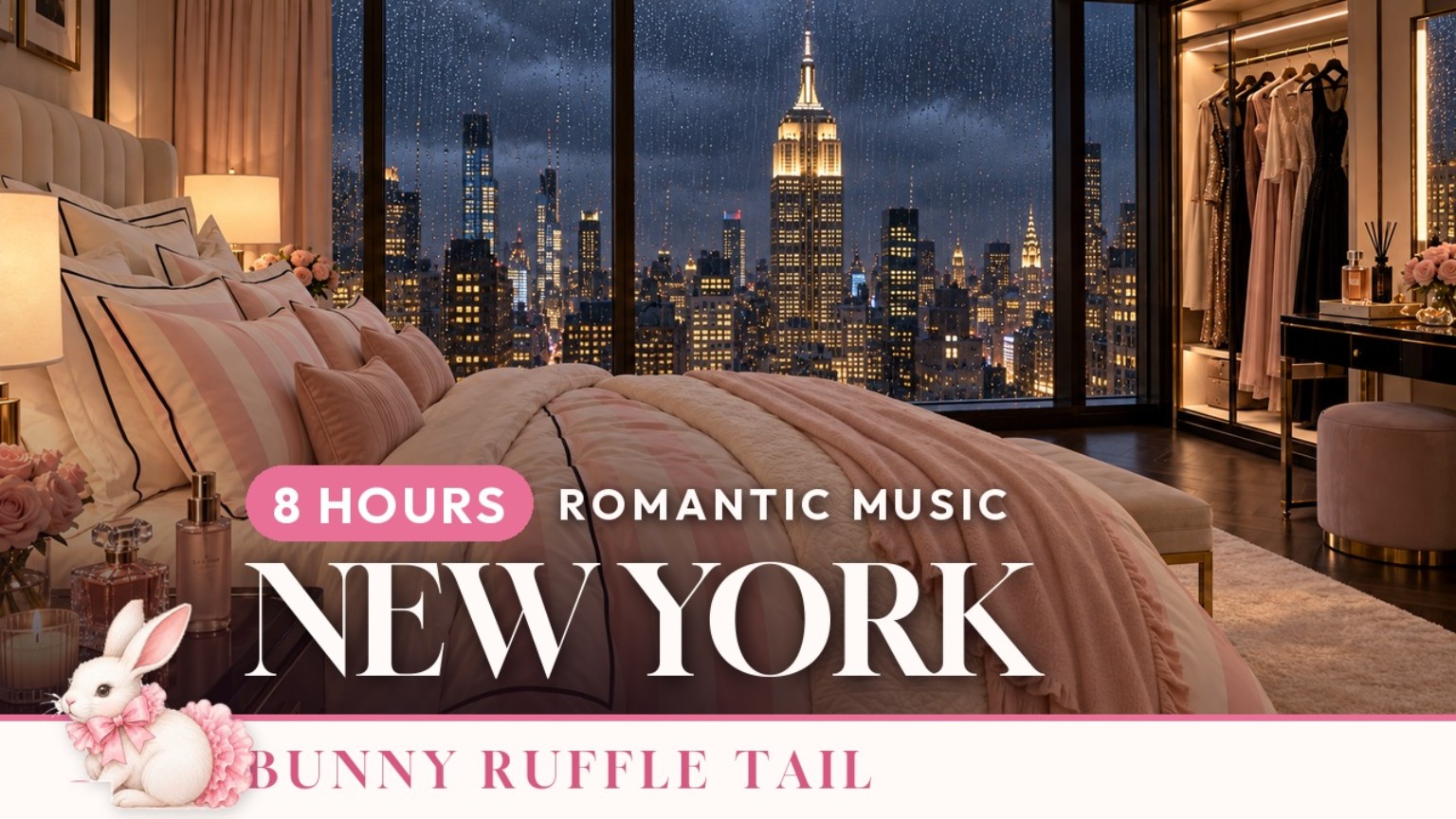 New York — Bunny Ruffle Tail eight-hour romantic music and bedroom ambience video